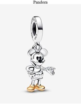 Authentic Disney 100th Anniversary Mickey Mouse Lab-Grown Diamond Dangle Charm